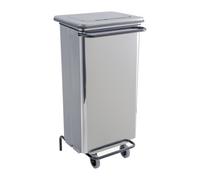 Support de sacs poubelles mobile 110 litres à pédale inox