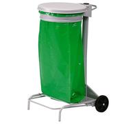 Support de sacs poubelles roulant 110 litres Rossignol à pédale gris