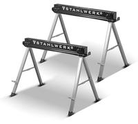 Support de scie SB-757 ST, table de travail métallique revêtue de poudre, capacité de 1000 kg | Support pliable universel avec support latéral, support de scaffolding, charge maximale de 1000 kg