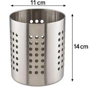 Support de séchage pour couverts rond en acier inoxydable, argenté, de la marque Unyqoos®. Il permet de gagner de la place pour les couverts et les ustensiles de cuisine, et est idéal pour la cuisine