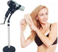 support de sèche-cheveux réglable à 360 degrés en acier inoxydable - Handsfree Support de sèche-cheveux avec support à ventouse - 40 * 19 * 6 cm