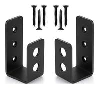 Support de sécurité - AIMOONSA - Lot de 2 - Barre en U - Pour bois 2x4 - Acier 3 mm noir
