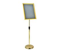 Support de signalisation réglable A4 pour affichage de table et de sol, supports de signalisation en métal pour salon professionnel, magasin, affichage de ferme A3 Gold Right-angle style