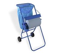 Support de sol avec support de sac poubelle | pour rouleaux de lingettes jusqu'à 40 cm de largeur | Support mobile en métal | Bord détachable mobile