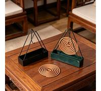 Support de spirale de moustique en bois de santal, support de spirale mural, plateau d'encens, brûle-parfum domestique, boîte de répulsif anti-moustique portable ignifuge pour le jardin et le camping,