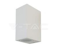 V-TAC Applique murale d'extérieur ALU UP-DOWN 7541 – 2x GU10 IP44 – Carrée blanche