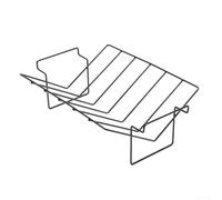Support de steak en métal pour camping en plein air et barbecue avec revêtement non revêtement, peut contenir 6 baleines, design portable pour un transport facile