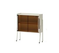 Support de stockage de CD Armoire de rangement domestique en bois massif | Vitrine de rangement for salon(Blanc)