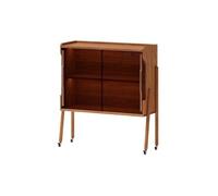 Support de stockage de CD Armoire de rangement domestique en bois massif | Vitrine de rangement for salon(Cherry)