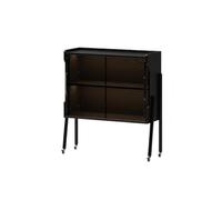 Support de stockage de CD Armoire de rangement domestique en bois massif | Vitrine de rangement for salon(Noir)