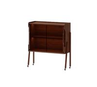 Support de stockage de CD Armoire de rangement domestique en bois massif | Vitrine de rangement for salon(Walnut)