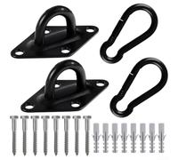 Support de suspension robuste, support de suspension pour balançoire, kit de suspension, support pour sac de frappe, crochet d'ancrage au plafond (5 mm-noir)