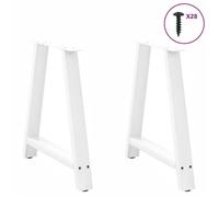 Support de table-Pieds de table - VENTE-FLASH - à manger en forme de A 2 pièces Blanc 80 x (72-73) cm Acier @79195976