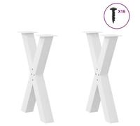 Support de table-Pieds de table - VENTE-FLASH - à manger en forme de X, 2 pièces, blanc, 60 x (72-73) cm, acier @92136689