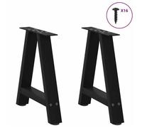 Support de table-Pieds de table - VENTE-FLASH - basse en forme de A 2 pièces Noir 38 x (42-43) cm Acier @98417783
