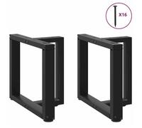 Support de table-Pieds de table - VENTE-FLASH - basse en T, 2 pièces, noir, 50 x 25 x (42-43) cm, acier @62287925