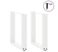 Support de table-Pieds de table - VENTE-FLASH - basse en U 2 pièces Blanc 38 x (42-43) cm Acier @49207973