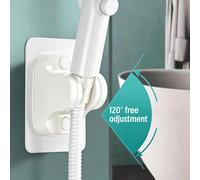 Support de tête de douche réglable sans perçage | Support mural pivotant à 120° | Filetage universel G1/2 pour douche à main et pistolet de pulvérisation | Accessoire de salle de bain ABS
