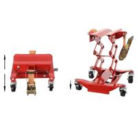 Support de transfert, capacité de charge 200 kg, plage de hauteur 185-590 mm, dimensions de base 420 x 400 mm, raccord d'entraînement 1/2" Sq. Dr., diamètre des roulettes 76 mm