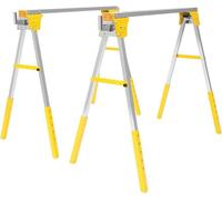 Support de travail, lot de 2, chevalet pliable pour échafaudage, support pour scie à hauteur réglable avec 4 crochets, supports escamotables, scie pliante Pferd pour entrepôts, usines, garages, etc. (