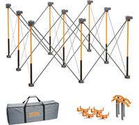 Support de travail pliable, dimensions 1,2 x 1,2 m, avec 4 pinces de serrage rapides et sac de transport