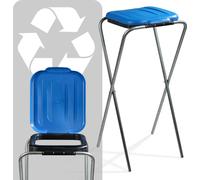 Support de tri des déchets - Support pour sac poubelle 120 L - Pour 1 sac - Structure autoportante - Bleu