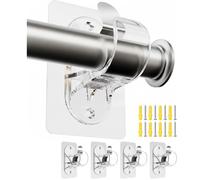 Support de Tringle à Rideaux sans Percage-Accroche rideau-4 Pcs-Charge Max 9kg,Autocollant-Pour tringles à rideaux de 1.5-3.8 cm