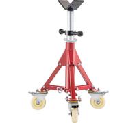 Support de tube VEVOR capacité 400 kg, support de tube avec tête en V à 2 billes, support de tube réglable en hauteur 20-37 pouces de hauteur, support de tube pliable pour machines à fileter rainures 