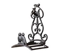 Support de tuyau à montage mural en fonte | Iron, noir, 6,9 po x 4,9 po x 9,5 po | Support de tuyau d'eau de jardin vintage avec design d'oiseau | Décor rustique extérieur intérieur