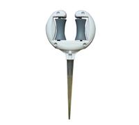 Support de tuyau à tête pointue, 3 pièces, clou guidage, rouleau supérieur, pointe en fer, jardin extérieur, cour pour cour, bordures allées(White)