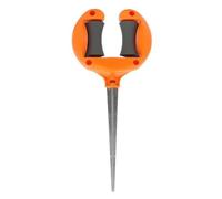 Support de tuyau à tête pointue, 3 pièces, clou guidage, rouleau supérieur, pointe en fer, jardin extérieur, cour pour cour, bordures allées(Orange)