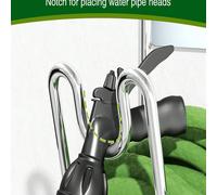 Support de tuyau d'arrosage en acier inoxydable - Support de tuyau d'eau argenté - Crochet mural pour tuyau d'arrosage robuste pour extension de tuyau d'eau, câbles d'extension, tuyau d'aspirateur, an
