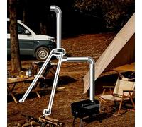 Support de Tuyau de Cheminée Support de Cheminée Extérieur pour Camping, Convient aux Cheminées de 10 à 50 cm Diamètre, Support de Conduit de Cheminée en Acier pour Poêle à Bois(203mm (8") Dia)