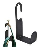 Support de tuyau en acier au carbone avec revêtement antirouille pour | Le support coulissant sans outil sécurise le tuyau d'arrosage au robinet ; design compact en forme de L pour économiser de