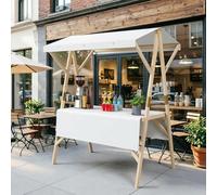 Support De Vente Pliable avec Auvent Durable Polyvalent Chariot De Marché Mobile Commercial sur roulettes Design LéGer pour Les Affaires De Plein Air,07,150cm