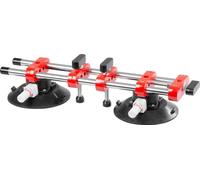 Support de verre Strend Pro, a ventouse, 2 coupelles, aide au nivellement pour carrelage et revetements, professionnel, max. 150 kg