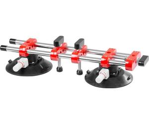 Support de verre Strend Pro, a ventouse, 2 coupelles, aide au nivellement pour carrelage et revetements, professionnel, max. 150 kg