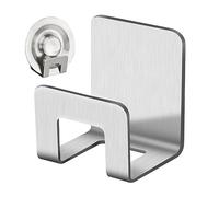 Support de vidange pour éponge - Porte-éponge en acier inoxydable - Support de nettoyage adhésif pour fournitures de cuisine, étagère de rangement pour brosses à dents, serviettes