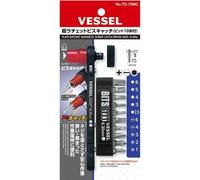 Support de vis à cliquet plat VESSEL n° TD-73MC (10-Bit Set)