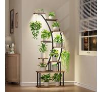 Support décoratif pour plantes Azomor à neuf niveaux avec lampe de croissance intégrée