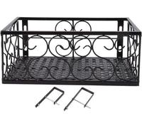Support décoratif pour plantes, idéal pour balcon/terrasse - pour balustrades de 6,5 cm - 30 x 20 x 2 cm - Support en fer pour plantes
