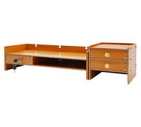 Support d'écran avec tiroirs - Plateau pour écran - MDF - Design extensible - Polyvalent - Résistant aux taches - Poids maximal : 5 kg - Aspect bois