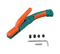 Support d'électrodes de soudage 800 A, support d'électrode en laiton massif avec poignée courbée, mâchoire antidérapante pour soudage MIG TIG E-Hand, design ergonomique pour gauchers et droitiers