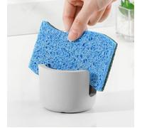 Support d'Éponge en Diatomite pour Évier de Cuisine, Porte-Éponge en Pierre à Séchage Rapide, Étagère pour Éponge - Gris Clair