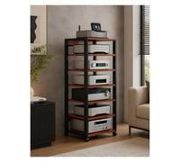 Support D'équipement Audio Vidéo À 7 Niveaux, Support De Console De Composants Stéréo, Armoire Multimédia, Amplificateur De Haut-Parleur, Lecteur De Disque, Plateau Tournant CD(Red)