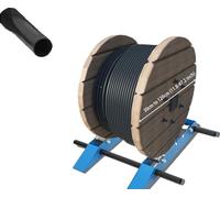 Support dérouleur, tôle d'acier renforcée, compatibilité avec des rouleaux de 30 cm à 120 cm, roue en acier massif, grande durabilité, roue arrière réglable