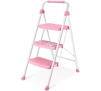Support d'escalier portable à 3 pieds inclinés - rose - support d'escalier léger - capacité de charge de 150 kg