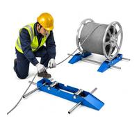 Support dévidoir câble lourd, rouleau tambour 3 tonnes pour bobines | Distributeur de dérouleur de fil à double rail en acier de qualité industrielle for bobine de tambour