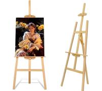 Support d'exposition Holz - Chevalet de studio réglable, 150 cm - Portable et pliable - Trépied de peinture et de dessin pour toile - Idéal pour les mariages et les expositions - Bois naturel, finitio