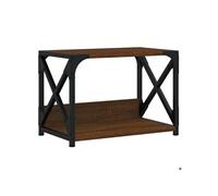 vidaXL Support d'imprimante à 2 niveaux – Bois reconstitué et métal, pieds réglables, chêne marron